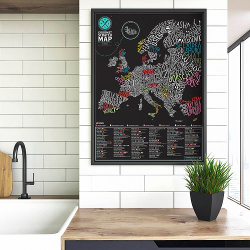 Carte d'Europe gastronomique à gratter - mycrazystuff.com