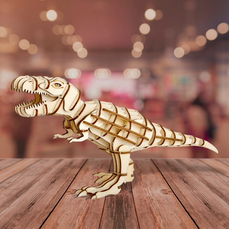 T-Rex puzzle 3D en bois