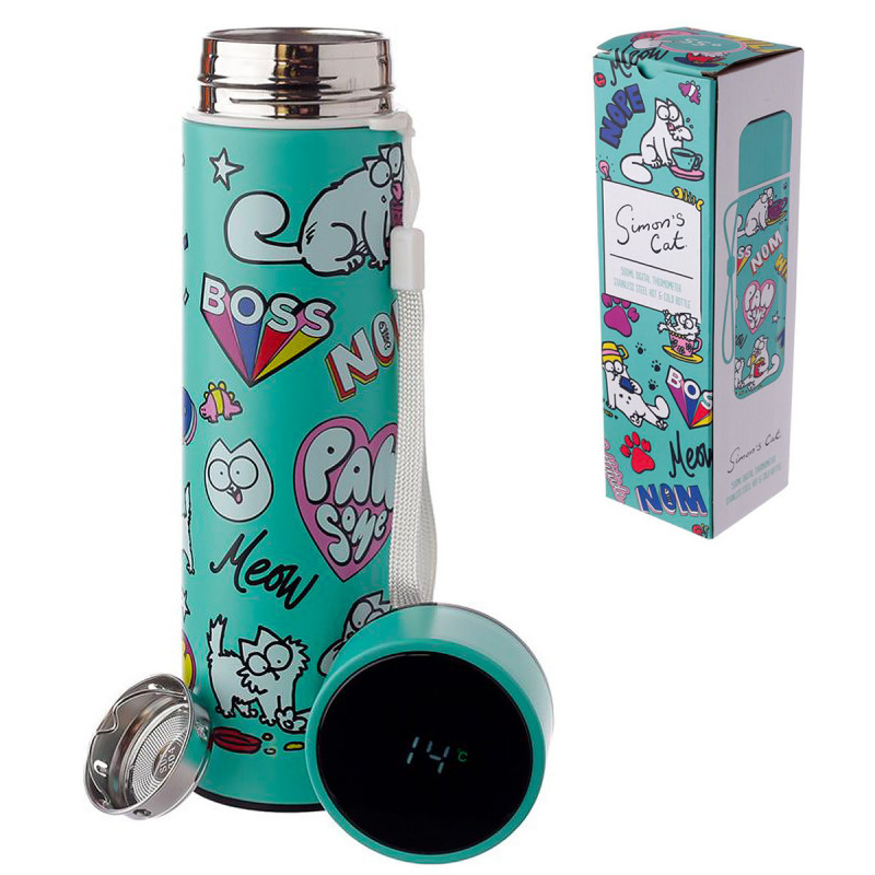 Bouteille isotherme thermomètre Simon's Cat