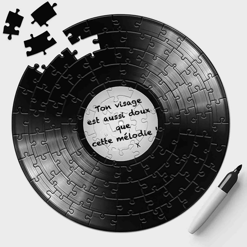 Disque vinyle puzzle à personnaliser