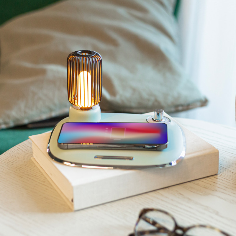 Veilleuse de chevet Vintage chargeur induction