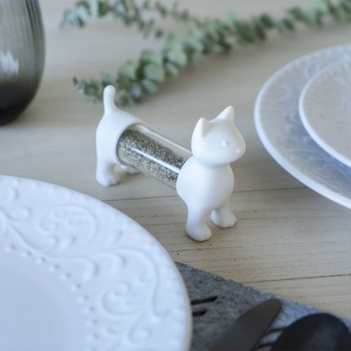 porte cure-dent salière poivrière chat blanc balvi mycrazystuff.com