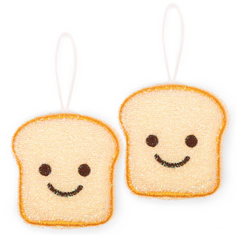 2 éponges grattantes toast smiley kikkerland mycrazystuff.com