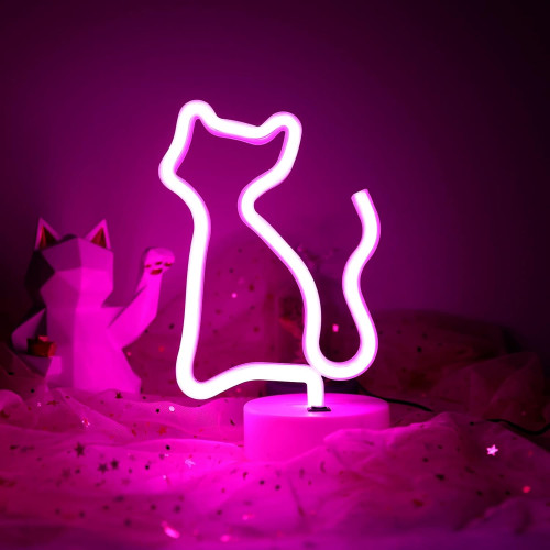 lampe neon led chat rose mycrazystuff.com