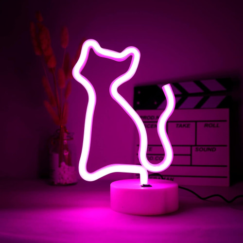 lampe neon led chat rose mycrazystuff.com