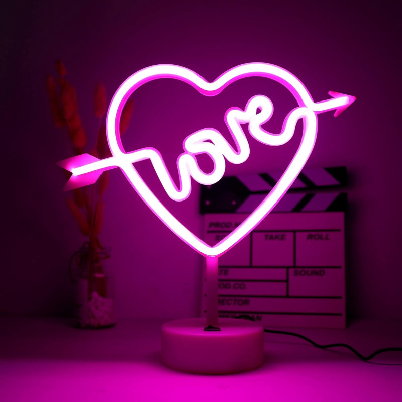 lampe neon led love coeur rose mycrazystuff.com