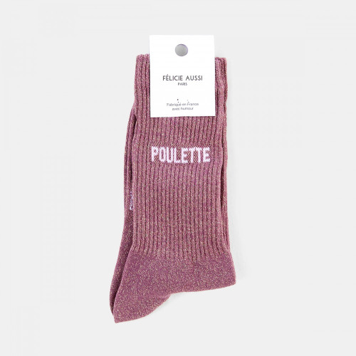 chaussettes poulette roses à paillettes Felicie aussi mycrazystuff.com