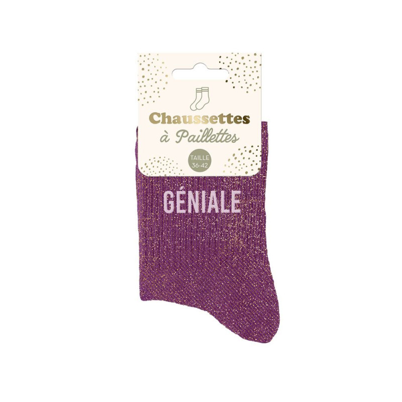 chaussettes paillettes violettes géniale mycrazystuff.com